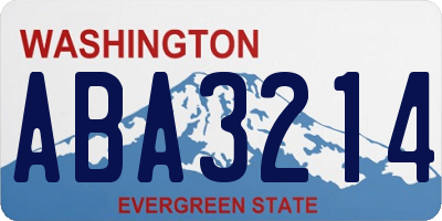 WA license plate ABA3214