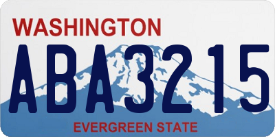 WA license plate ABA3215