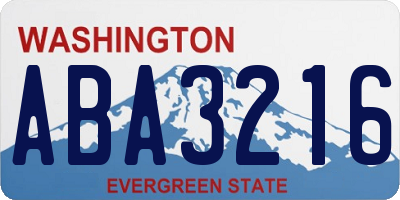 WA license plate ABA3216