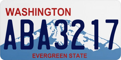 WA license plate ABA3217