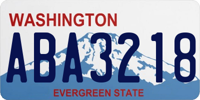 WA license plate ABA3218