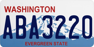 WA license plate ABA3220