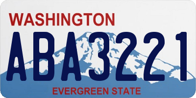 WA license plate ABA3221