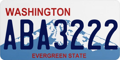 WA license plate ABA3222