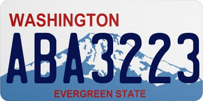 WA license plate ABA3223