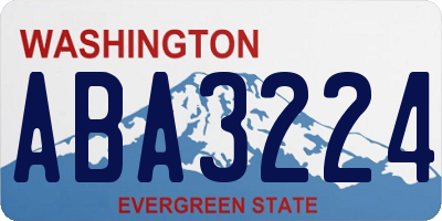 WA license plate ABA3224