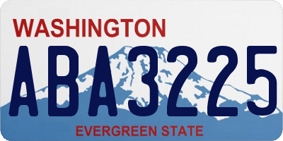 WA license plate ABA3225