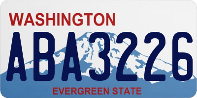 WA license plate ABA3226