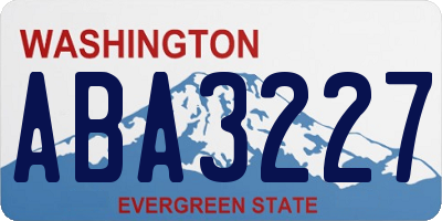 WA license plate ABA3227