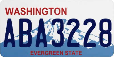 WA license plate ABA3228