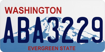 WA license plate ABA3229