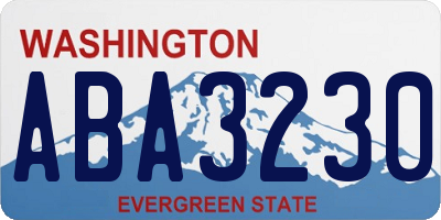 WA license plate ABA3230