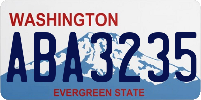 WA license plate ABA3235