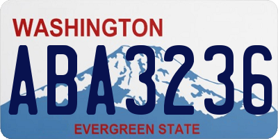 WA license plate ABA3236