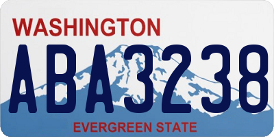 WA license plate ABA3238