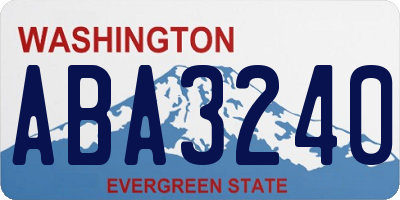 WA license plate ABA3240