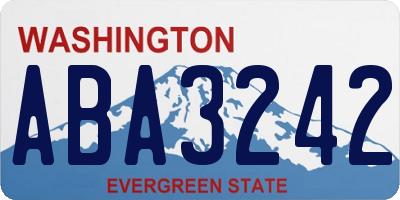 WA license plate ABA3242