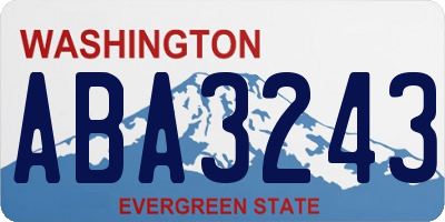 WA license plate ABA3243