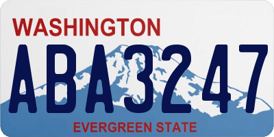 WA license plate ABA3247