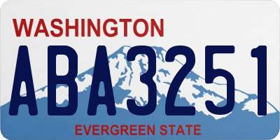 WA license plate ABA3251