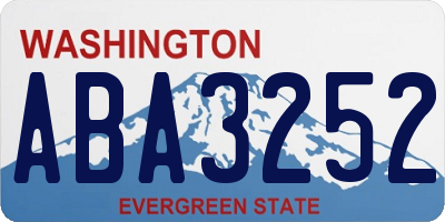 WA license plate ABA3252