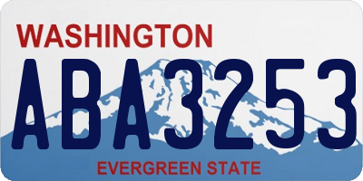 WA license plate ABA3253