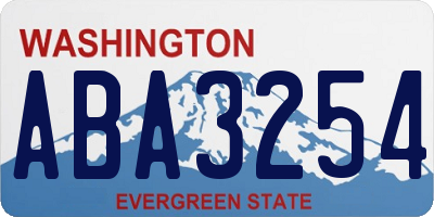 WA license plate ABA3254