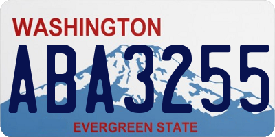 WA license plate ABA3255