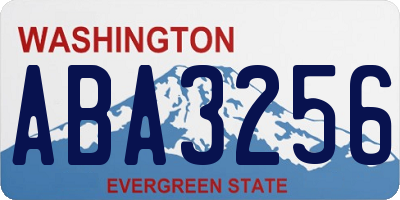 WA license plate ABA3256