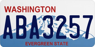 WA license plate ABA3257