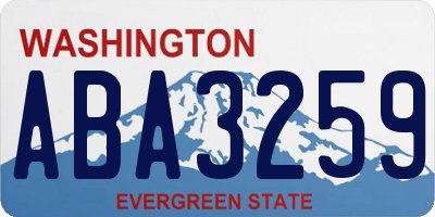 WA license plate ABA3259