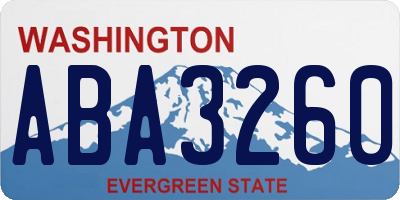 WA license plate ABA3260