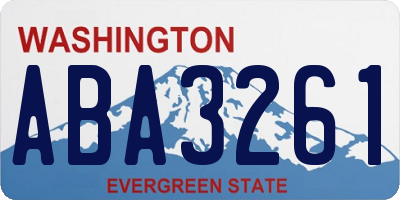 WA license plate ABA3261