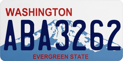 WA license plate ABA3262