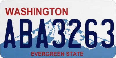 WA license plate ABA3263