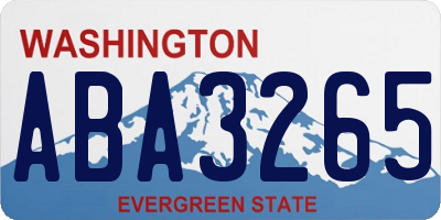 WA license plate ABA3265