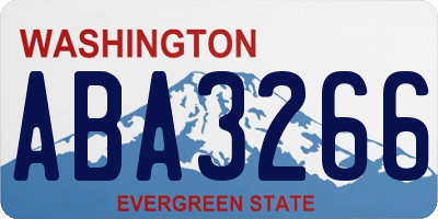 WA license plate ABA3266