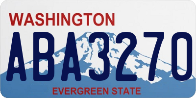 WA license plate ABA3270