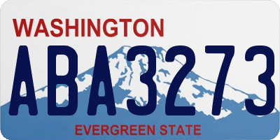 WA license plate ABA3273