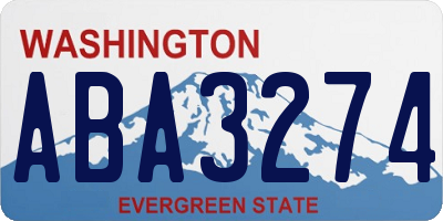 WA license plate ABA3274