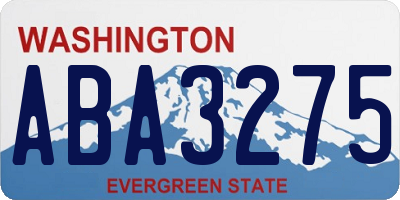 WA license plate ABA3275