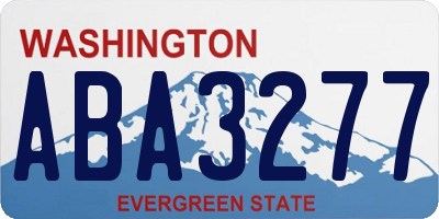 WA license plate ABA3277