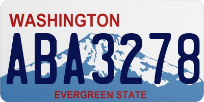 WA license plate ABA3278