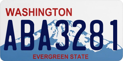 WA license plate ABA3281