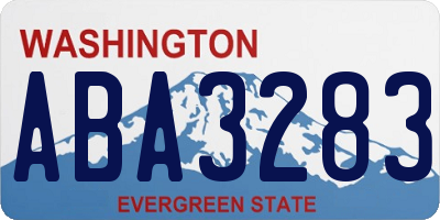 WA license plate ABA3283