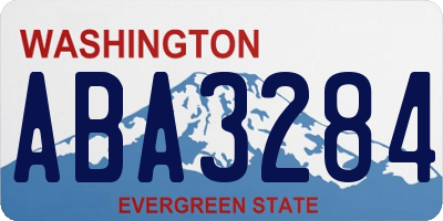 WA license plate ABA3284