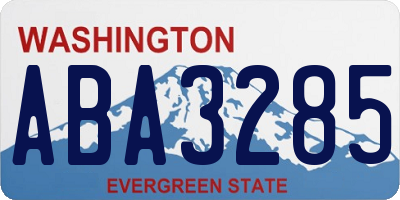 WA license plate ABA3285