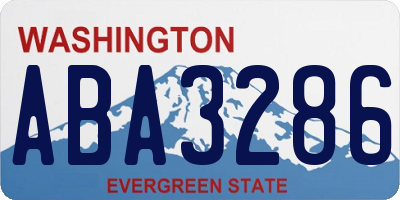 WA license plate ABA3286