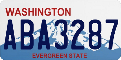 WA license plate ABA3287