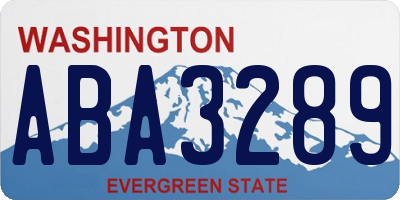 WA license plate ABA3289